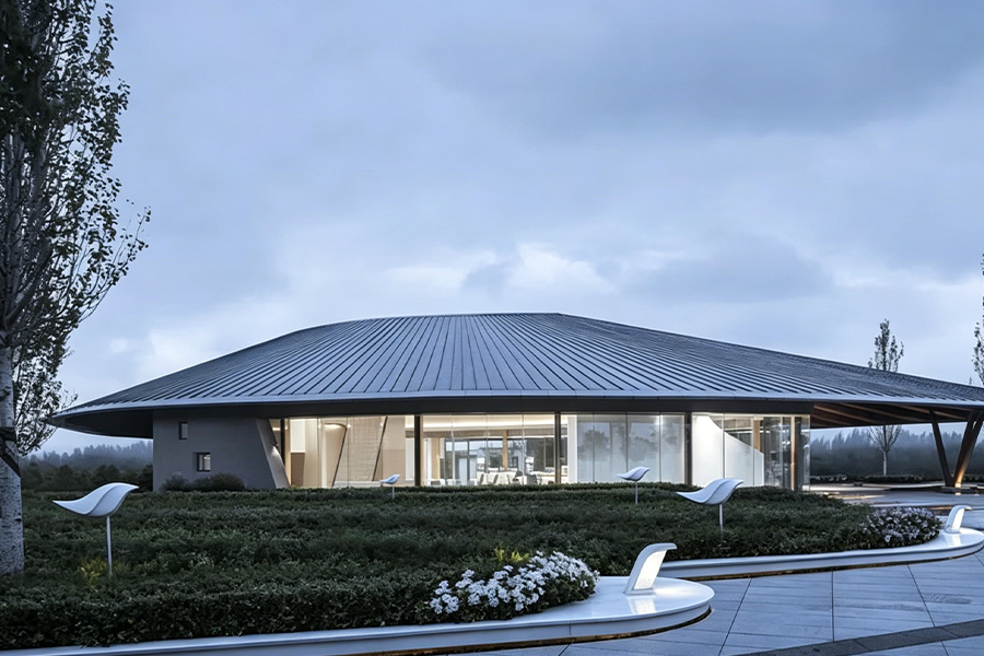 Projekt pokrycia dachowego centrum wystawowego Zexin